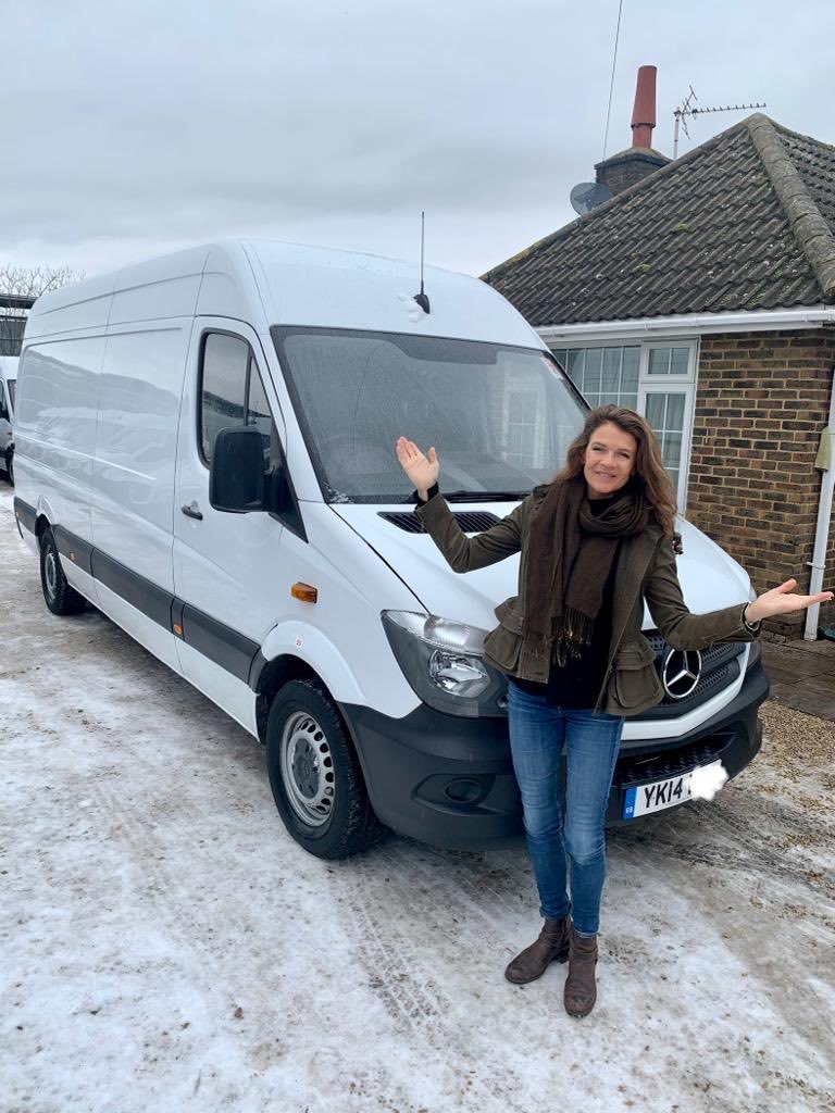 Annabel Croft with Campervan