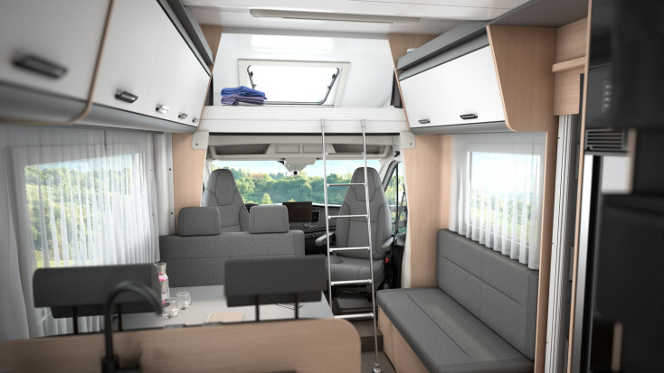 Sun Living A Series 6 Berth Overcab Bed A70DK Motorhome Interior